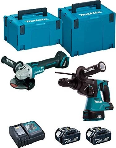 Makita DLX2125TJ1 Combo Kit Akku-Maschinenset inkl. MAKPAC + 2 Akkus 5.0Ah
