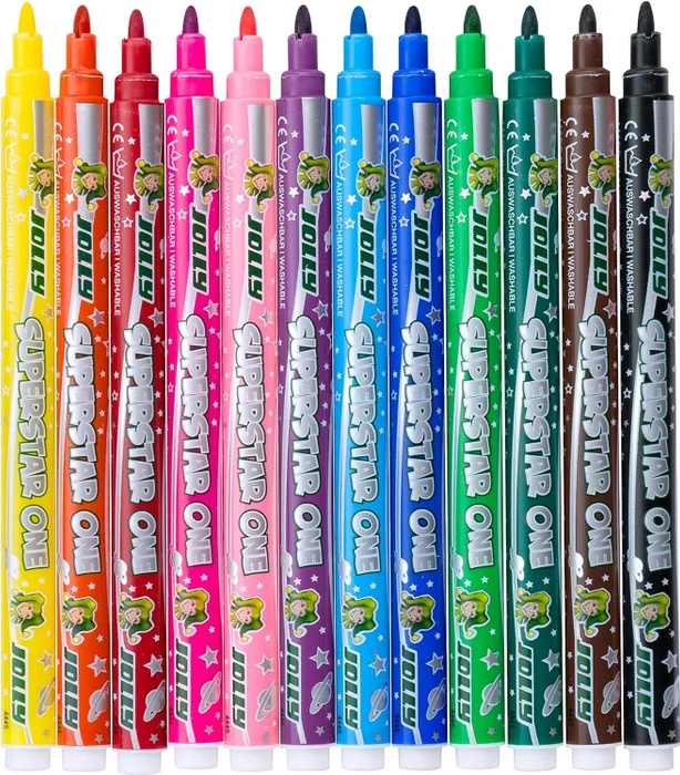 Jolly Superstars One Fasermaler sortiert, 12er-Set, Etui