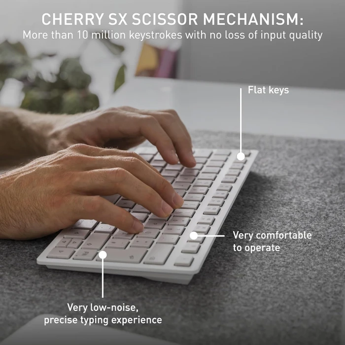 Cherry KW 7100 Mini BT for Mac, weiß/grau, Bluetooth, UK