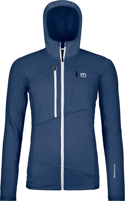 Ortovox Fleece Grid Hoody Funktionsjacke blue nunatak (Damen)