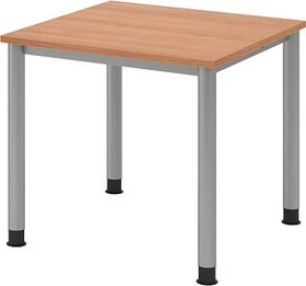Hammerbacher Ergonomic Plus H-Serie VHS08/N/S Schreibtisch 80x80cm Nussbaum/silber
