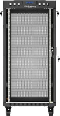 Lanberg 19" Rackschrank 24HE, LCD, freistehend, Flat Pack, V2, Gitternetztür, IP20, RAL 9004, 800mm tief