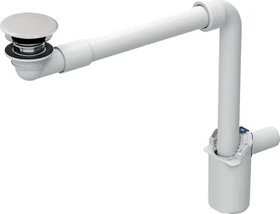 Geberit Waschbeckenablauf Raumsparmodell, schmale Ausführung, mit freiem Auslauf und Ventilabdeckung, Abgang horizontal, für Geberit ONE Waschtisch Abgang vertikal, 40mm