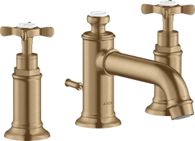 Hansgrohe Axor Montreux 3-Loch Waschtischarmatur 30 mit Kreuzgriffen und Zugstangen-Ablaufgarnitur brushed bronze