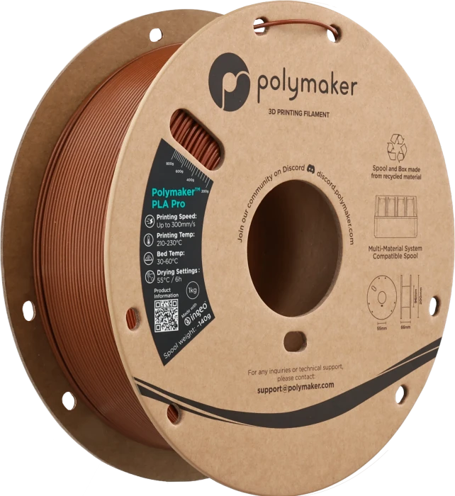 Polymaker PLA, Metallic Bronze, Spule, 1.75mm, 1.00kg