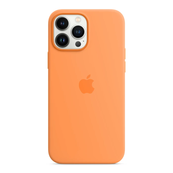Apple Silikon Case mit MagSafe für iPhone 13 Pro Max gelborange