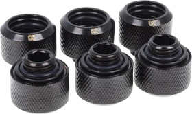 Alphacool Eiszapfen Rohranschluss G1/4" auf 16/10mm, schwarz, 6er-Pack