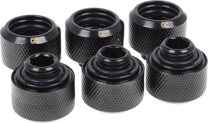 Alphacool Eiszapfen Rohranschluss G1/4" auf 16/10mm, schwarz, 6er-Pack