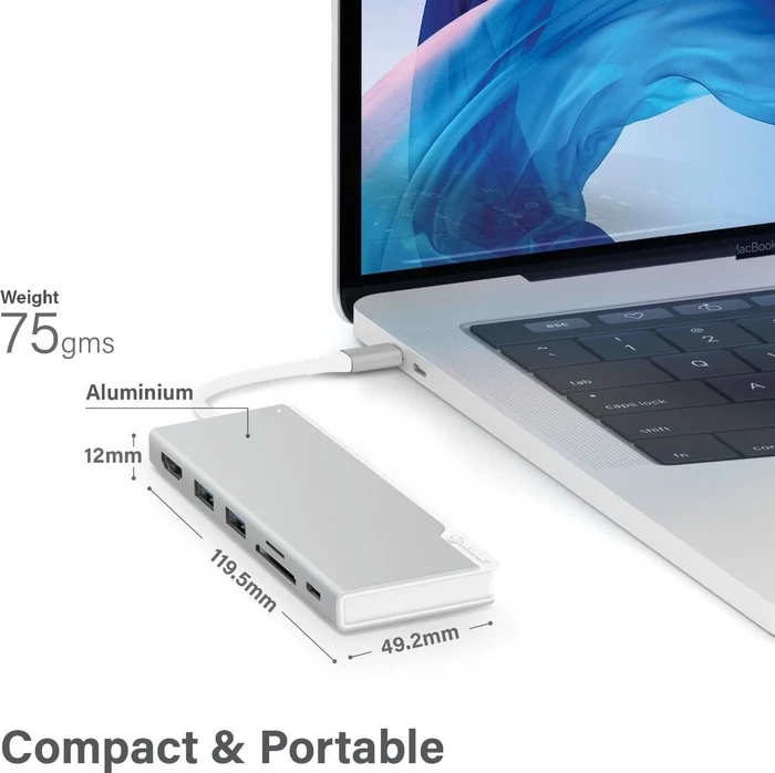 Alogic UNI Dock Multiport-Adapter, silver, USB-C 3.0 [Stecker]