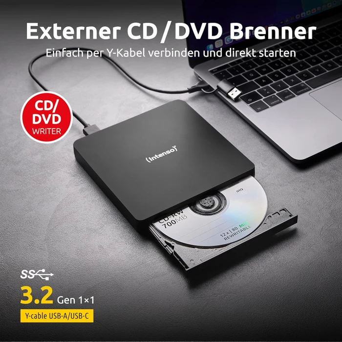 Intenso EOD 400D Slim, SlimLine schwarz, USB-C 3.0