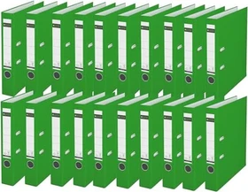 Leitz Qualitäts Ordner 2-Ring 180° Plastik, 50mm, A4, hellgrün, 20er-Pack