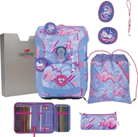 DerDieDas ErgoFlex Easy Exklusiv Superflash Magic Unicorn Schultaschen-Set, 5-tlg.