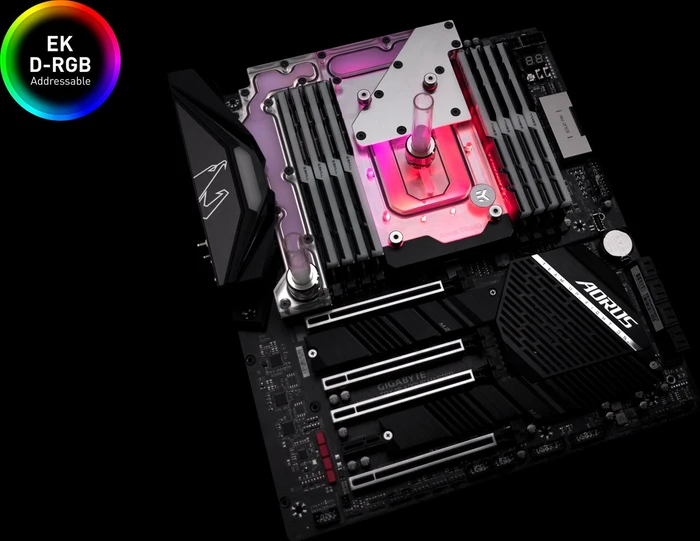 EK Water Blocks Quantum Line EK-Quantum Momentum TRX40 Aorus Master D-RGB Monoblock, Nickel, Acryl