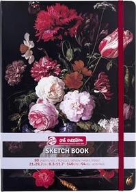 Royal Talens Skizzenbuch Motiv Blumen, A4, glatt, 80 Blatt