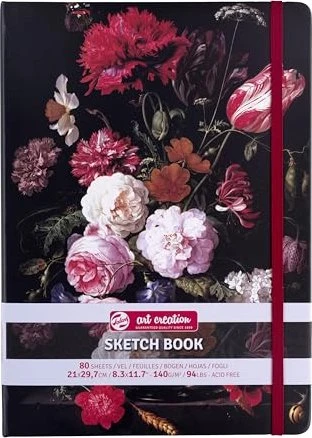 Royal Talens Skizzenbuch Motiv Blumen, A4, glatt, 80 Blatt