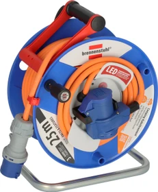 Brennenstuhl Garant G CEE 3 Camping Kabeltrommel, CEE 230V/16A auf 1x Schuko + 1x CEE 230V/16A, 25m, IP44, H07RN-F 3G2,5