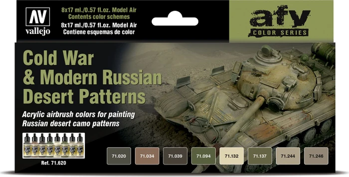Vallejo Model Air afv Color Series Cold War & Modern Russian Desert Patterns Farbset, 8-tlg.