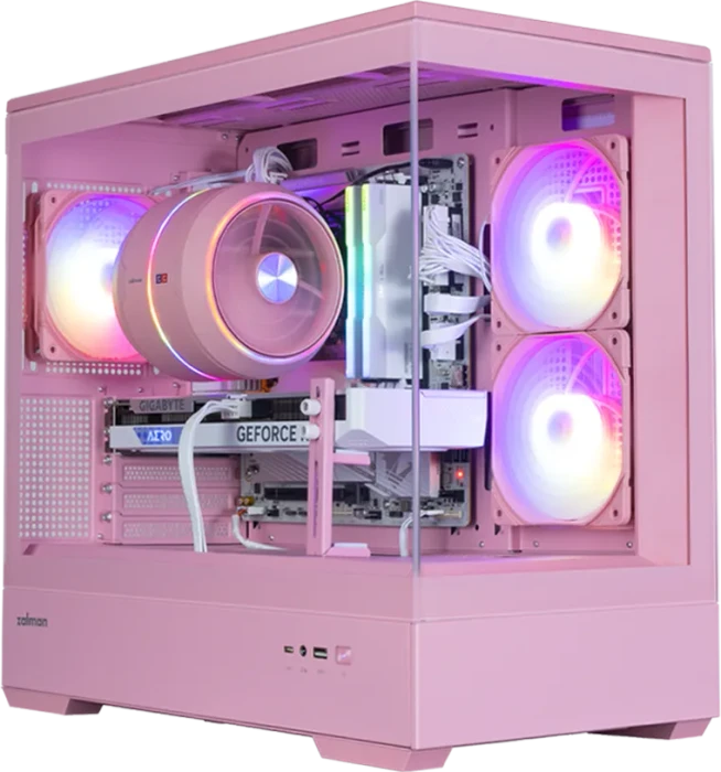 Zalman P30 [V2] Pink, rosa, Glasfenster