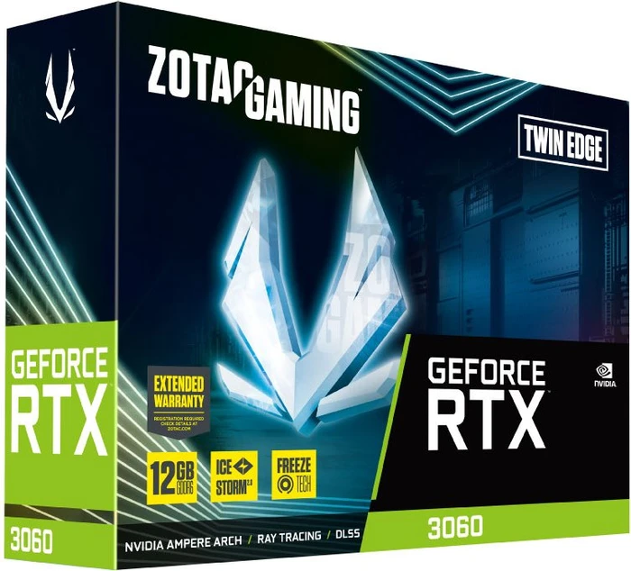 Zotac Gaming GeForce RTX 3060 Twin Edge, 12GB GDDR6, HDMI, 3x DP, bulk