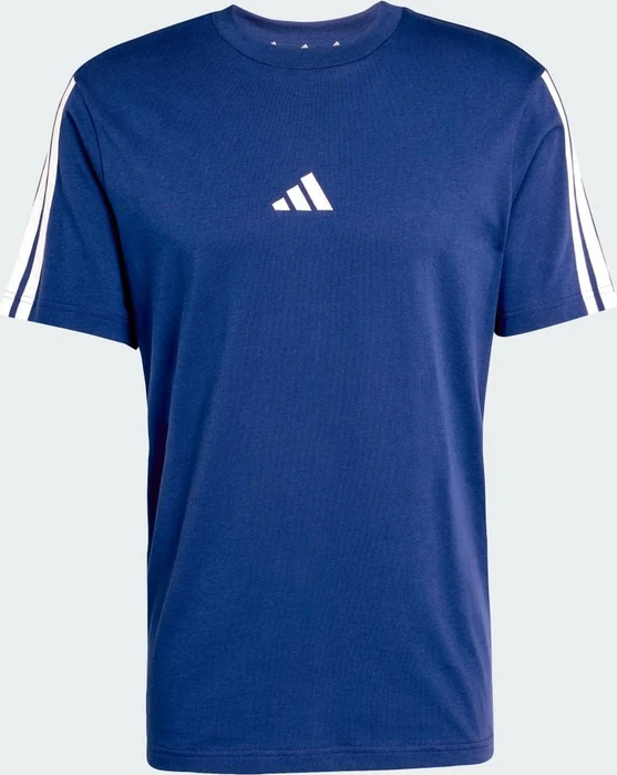 adidas Essentials 3-Streifen Single Jersey T-Shirt kurzarm dark blue/white (Herren)