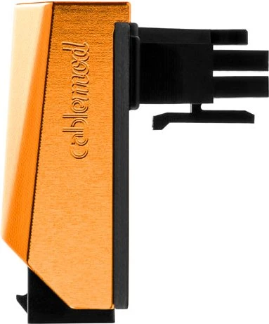 CableMod 12VHPWR Winkeladapter 90 Grad, Variante B, Sense-Pins an der Oberseite, orange