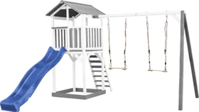 Axi Spielturm Beach Tower mit Doppelschaukel und Rutsche weiß/grau/blau