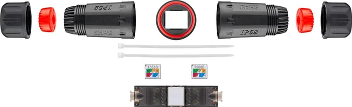 Wentronic Goobay Verbinder für Netzwerkkabel, Cat6 UTP Modularstecker, Outdoor