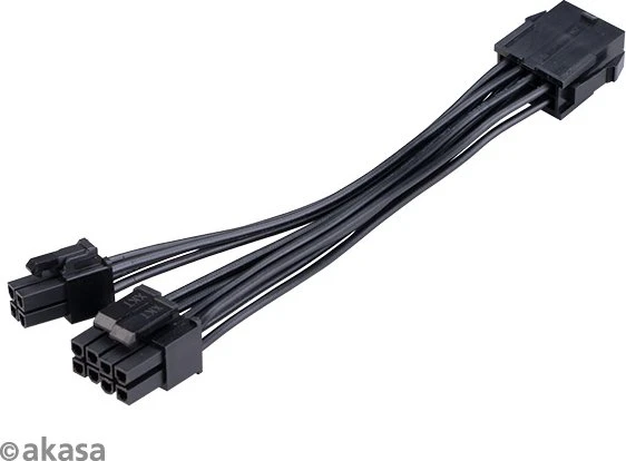 Akasa 8-Pin ATX Buchse auf 4/8-Pin ATX Stecker + 4-Pin ATX Stecker, Adapterkabel, 150mm