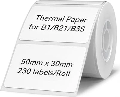 Niimbot Etiketten, 50x30mm, weiß, 1er-Pack (230 Etiketten)
