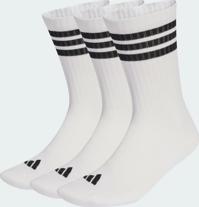 adidas 3-Streifen Cushioned Crew Socken weiß/schwarz, 3 Paare