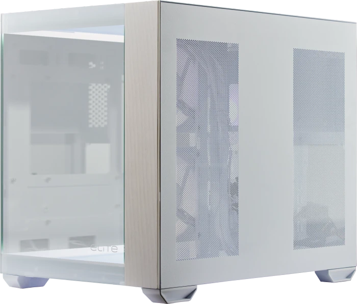 Cooler Master Elite 481 Wood White, weiß/braun, Glasfenster