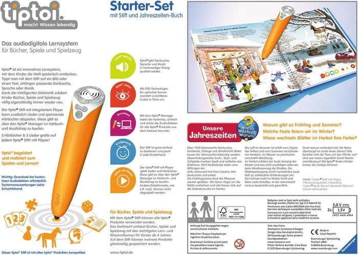 Ravensburger tiptoi Starter-Set: Stift mit Player und Buch Unsere Jahreszeiten