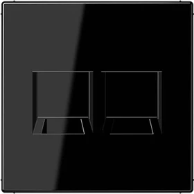 Jung Serie LS Abdeckung für Modular-Jack-Steckbuchsen 2fach, schwarz