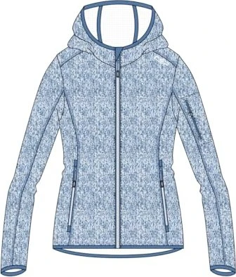CMP Knit Tech Fleece Mesh Hoody Jacke blau/weiß (Damen)