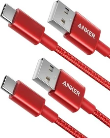 Anker USB Adapterkabel, USB-A [Stecker] auf USB-C [Stecker], rot, 0.9m, 2er-Pack