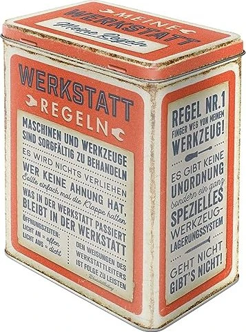 Nostalgic Art Retro Werkstattregeln Aufbewahrungsbehälter 3l