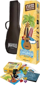 Mahalo Rainbow Series Learn 2 Play Ukulele Pack Transparent Brown