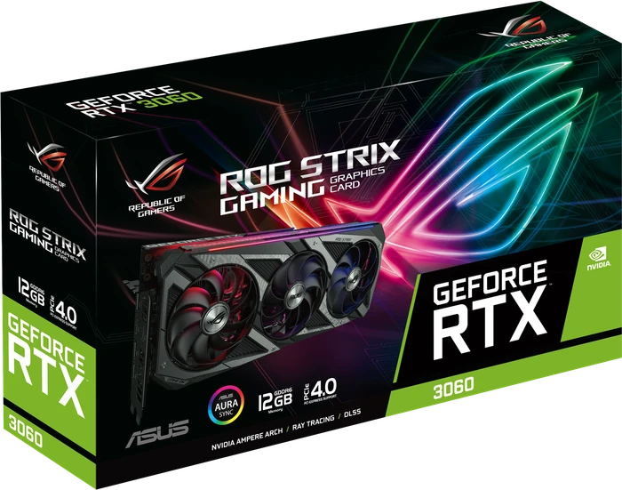 ASUS ROG Strix GeForce RTX 3060, ROG-STRIX-RTX3060-12G-GAMING, 12GB GDDR6, 2x HDMI, 3x DP