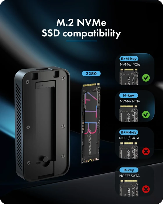 RaidSonic Icy Box IB-1980M-80G, M.2 NVMe SSD Enclosure, Thunderbolt 5 / USB4 v2