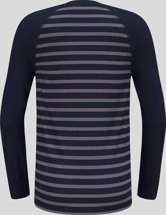 Odlo Active Warm Eco Stripes Funktionsshirt langarm gray ridge melange (Junior)
