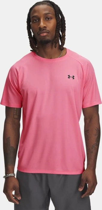 Under Armour Tech Textured Funktionsshirt kurzarm prime pink/black (Herren)