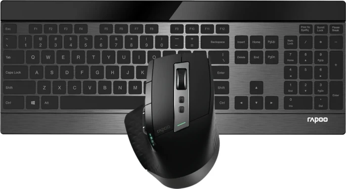 Rapoo 9900M Multi-mode Wireless Desktop Combo schwarz, USB/Bluetooth, DE