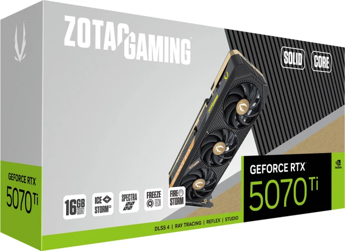 Zotac Gaming GeForce RTX 5070 Ti SOLID Core, 16GB GDDR7, HDMI, 3x DP