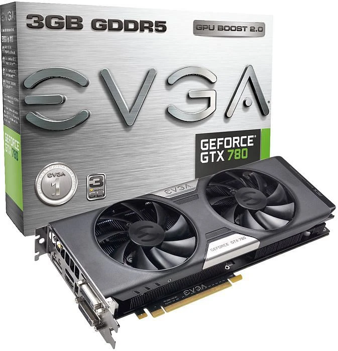 EVGA GeForce GTX 780 ACX Cooler Dual Bios, 3GB GDDR5, 2x DVI, HDMI, DP