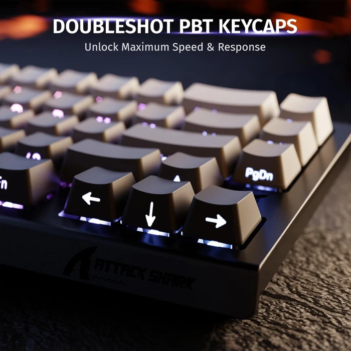 Attack Shark X68 HE Rapid Trigger Keyboard, Mondnacht, LEDs RGB, Outemu White Jade Magnetic, USB, US