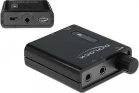 DeLOCK Tragbarer Stereo Kopfhörer-Verstärker mit zwei Ausgängen und Bass-Boost