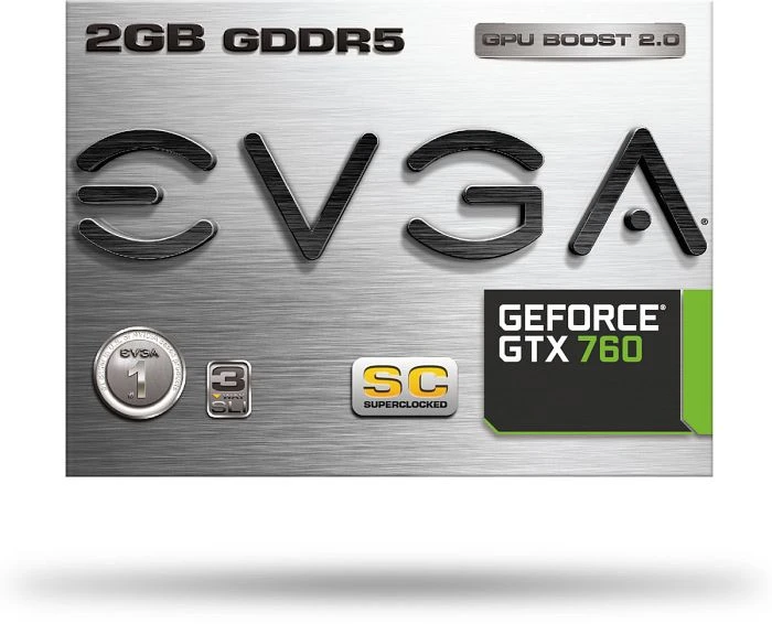 EVGA GeForce GTX 760 Superclocked, 2GB GDDR5, 2x DVI, HDMI, DP