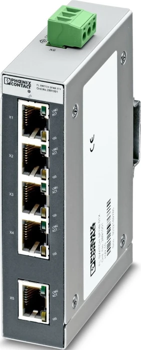 Phoenix Contact FL 1000 Industrial Railmount Switch SFNB 5TX, 2x RJ-45