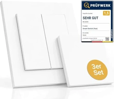 Senic Friends Of Hue Smart Switch, Tasten mit Wippe, 2-fach, weiß glänzend, 3er-Pack