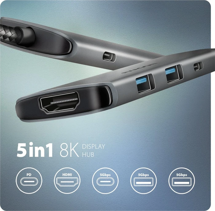 Axagon 5in1 Hub, USB-C 3.0 [Stecker]